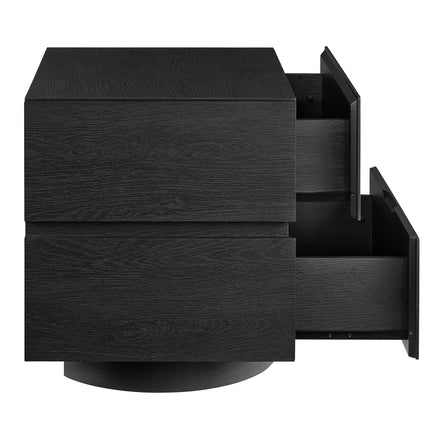 Koval Floating Pedestal 2-Drawer Nightstand in Black