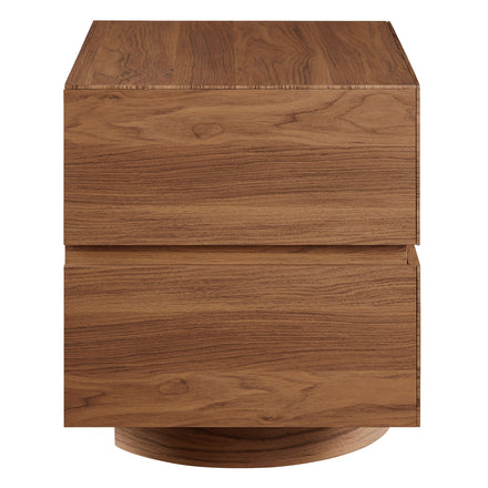 Koval Floating Pedestal 2-Drawer Nightstand in Walnut