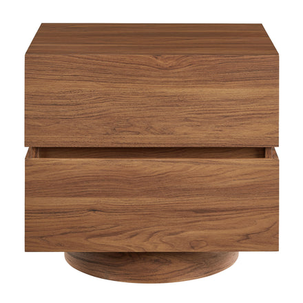 Koval Floating Pedestal 2-Drawer Nightstand in Walnut