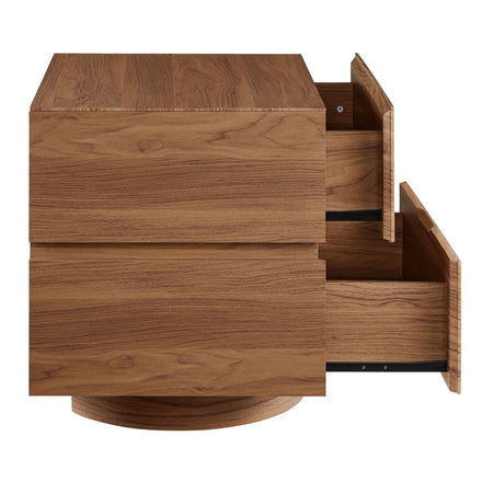 Koval Floating Pedestal 2-Drawer Nightstand in Walnut